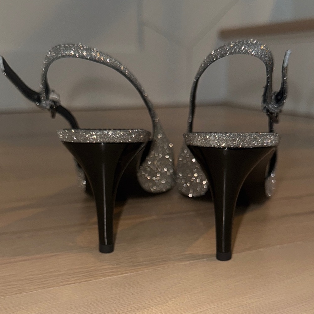 Tory Burch Silver Slingback Heels - Picture 8 of 10